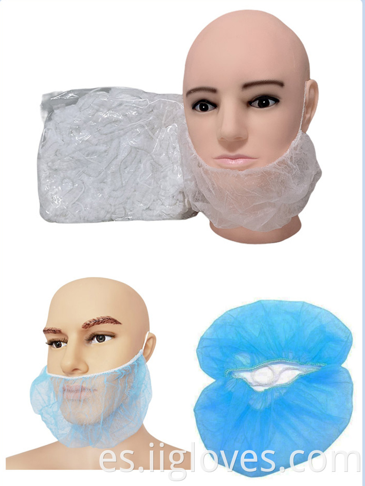 Muestra de fábrica de fábrica de China Cubierta de barba no tejida Cubierta de barba desechable cubierta de barba